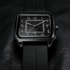 Men's square watch with Eastern Arabic numerals, ribbed dial, view 2, King Watch