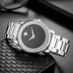 Minimalist watch with clean dial and no numerals, steel bracelet, view 5, King Watch