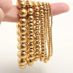 Stretch bracelet with stainless steel beads, view 3, King Watch